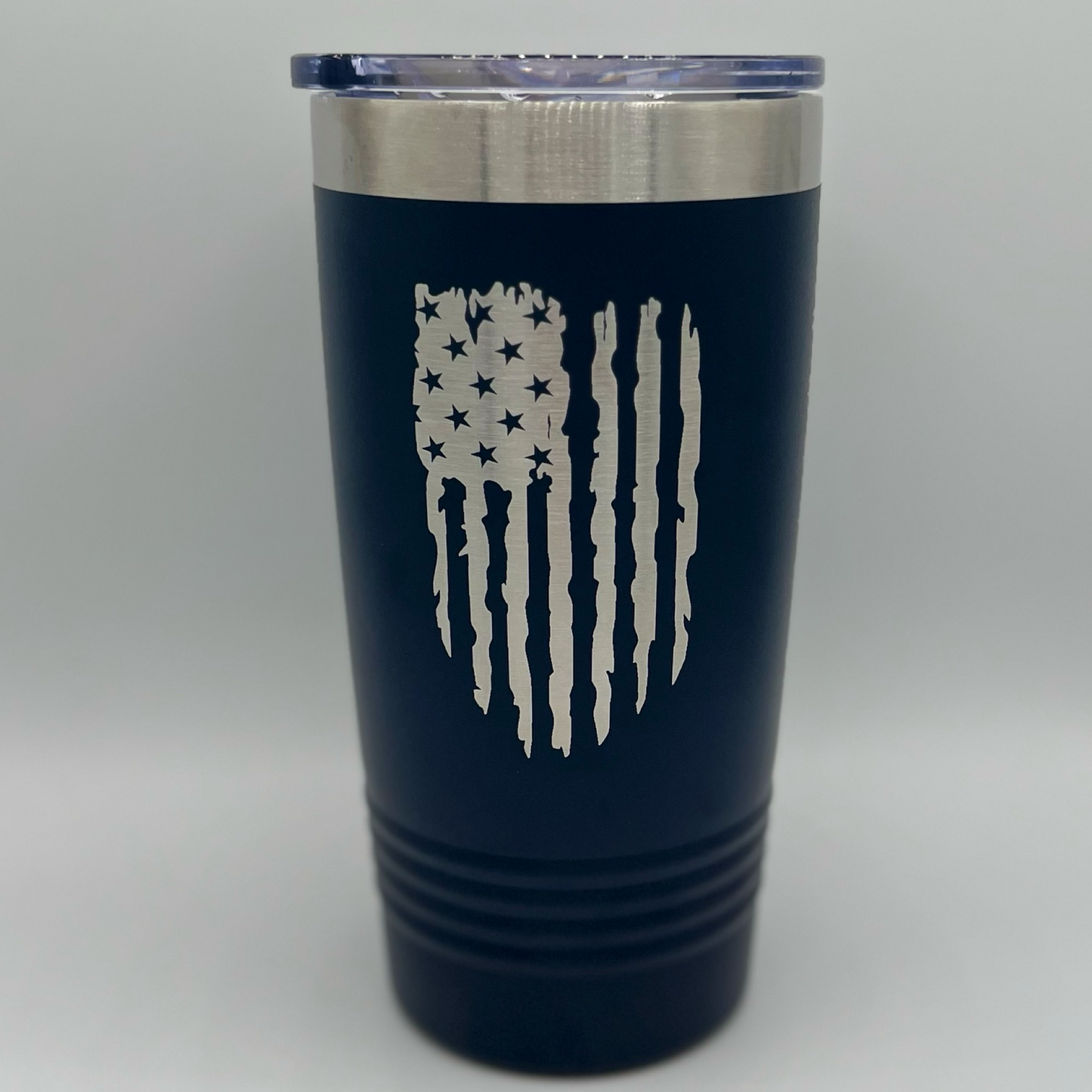 Personalized Laser engraved 20oz powder coated stainless steel tumbler with slide lid.