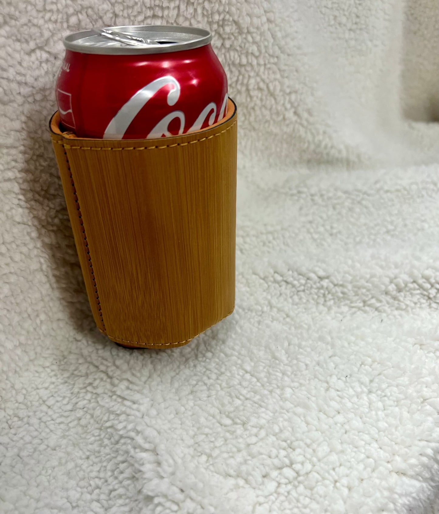 Laser Engraved Leatherette drink coozie