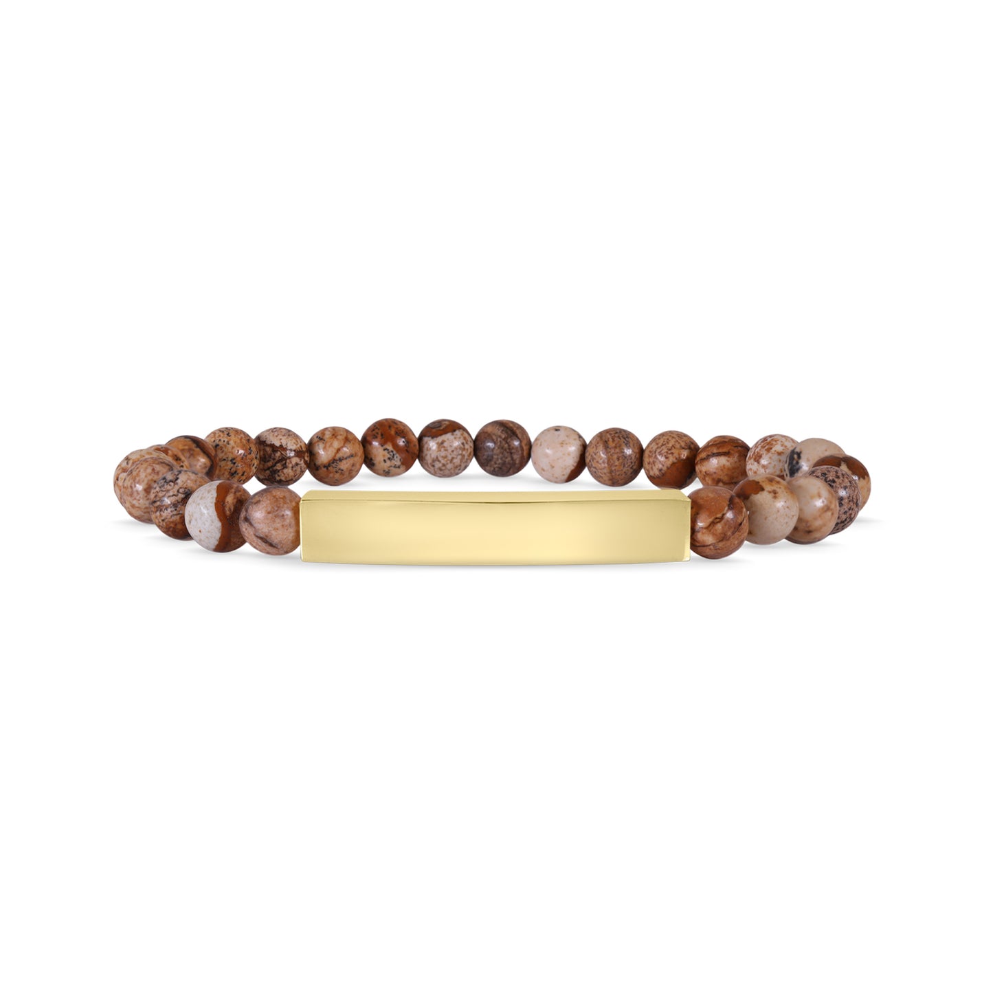 Personalized Gold Bar Bracelet with Simi Precious Stones