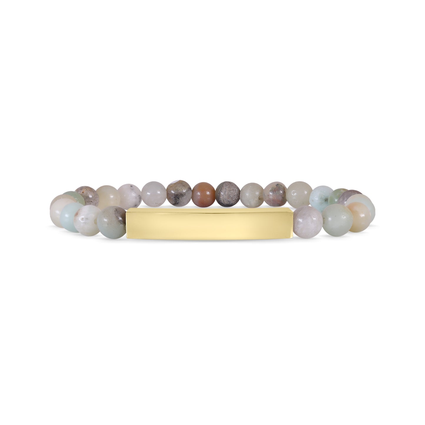 Personalized Gold Bar Bracelet with Simi Precious Stones